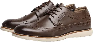 Men's Wingtip Oxfords Prom Dress Formal Leather Pointe Toe Derby Walking Fashion Wedding Casual Shoes for Men Boys