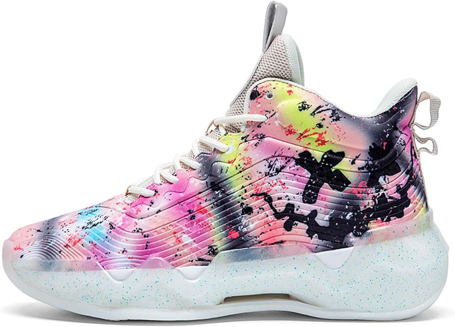 Men's Women's Classic Graffiti Casual Fashion Breathable Basketball Shoes Lightweight Wide Edition Walking Shoes Team Sports Shoes Street Basketball Shoes Jogging Shoes Durable Hiking Shoes