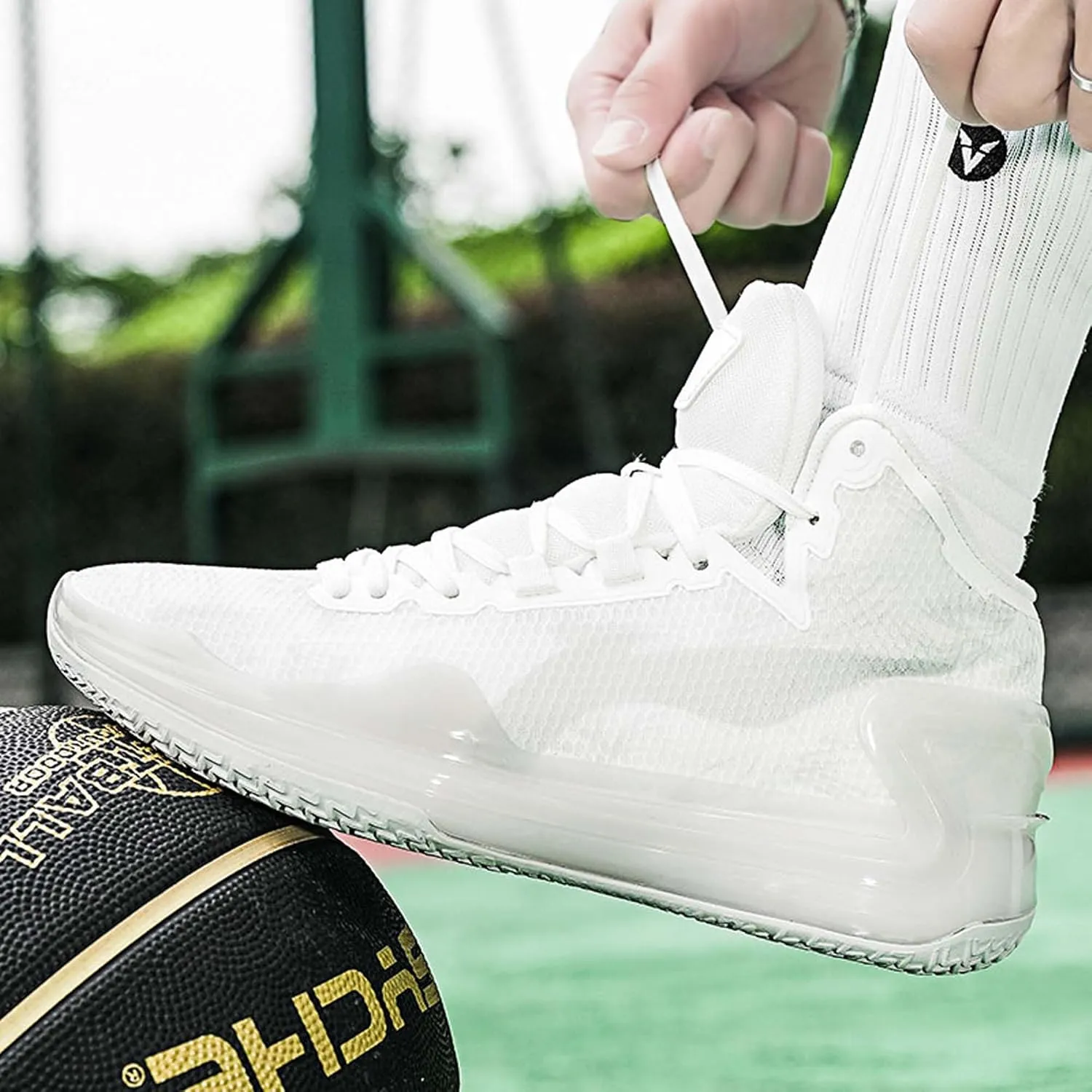 Men's Women's High Top Basketball Shoes Breathable Fashion Sports Running Shoes Anti-Slip Lightweight High Top Sneakers Outdoor Anti-Slip Training Tennis Shoes