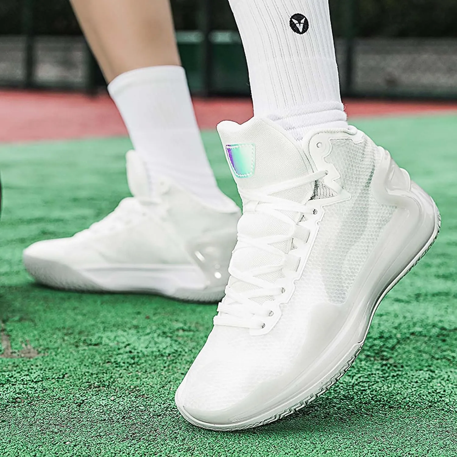 Men's Women's High Top Basketball Shoes Breathable Fashion Sports Running Shoes Anti-Slip Lightweight High Top Sneakers Outdoor Anti-Slip Training Tennis Shoes