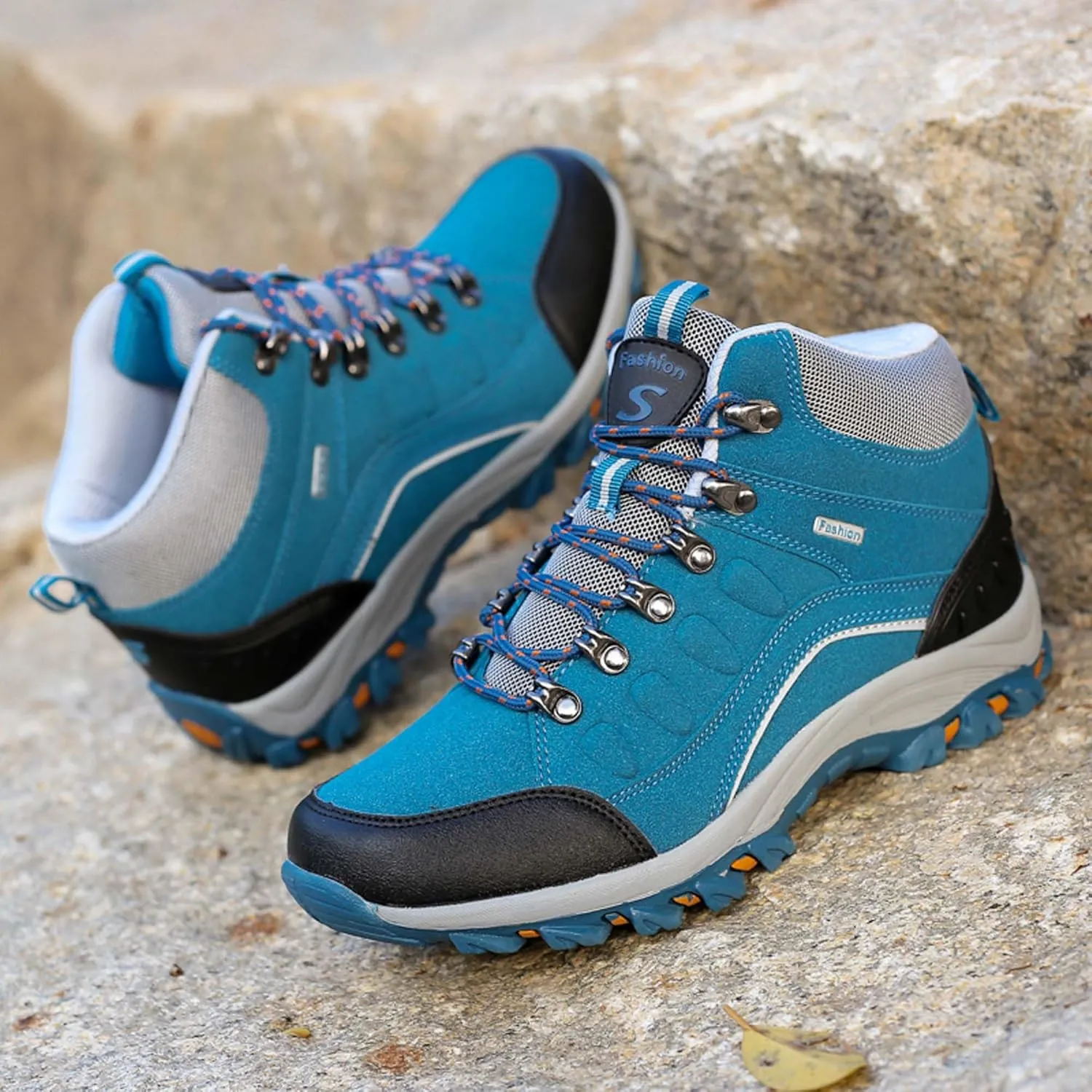 Men's Women's Non-slip Climbing Shoes Outdoor Hiking Travel Lace-up Boots Breathable Comfortable Walking Boots Rubber Outsole Non-slip Boots