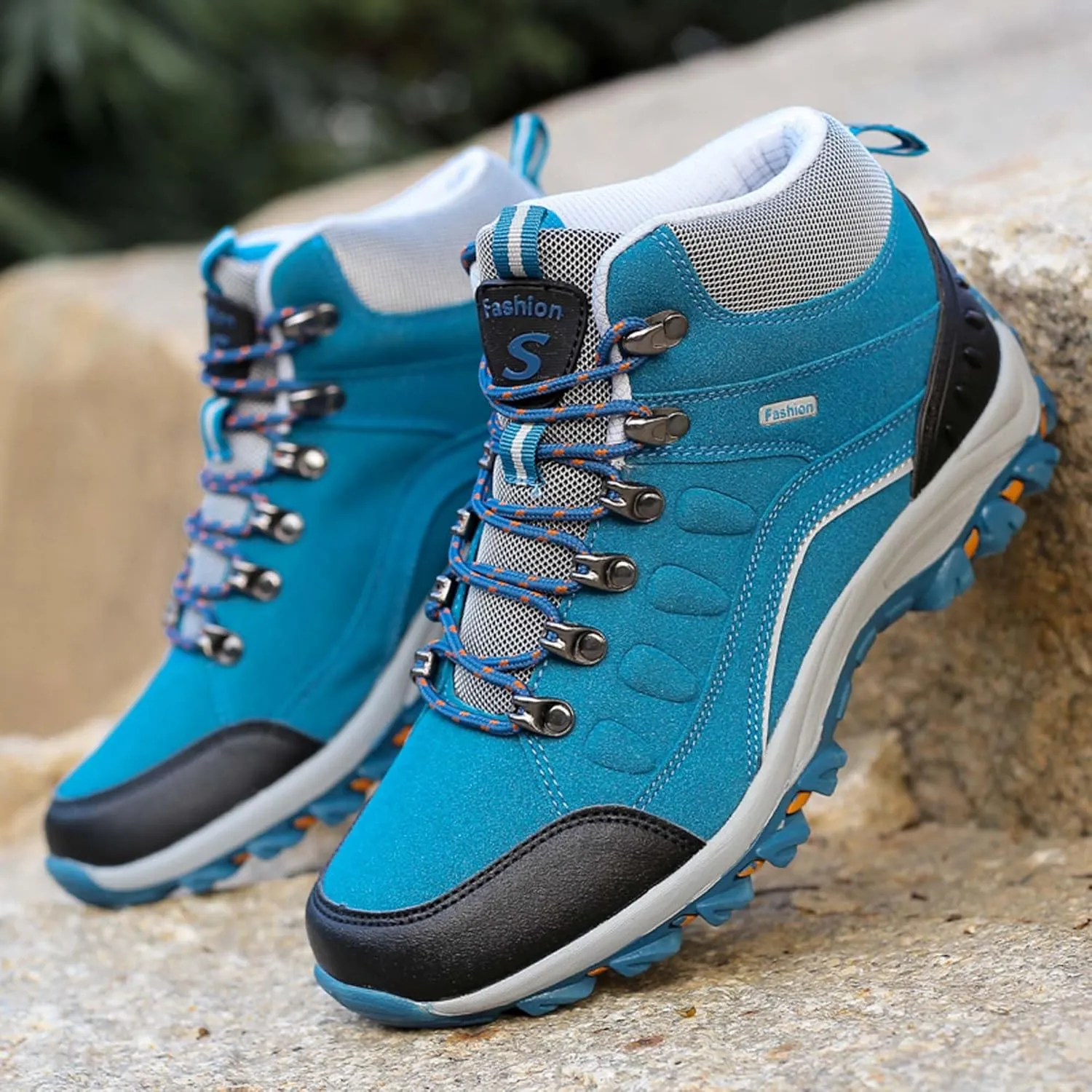 Men's Women's Non-slip Climbing Shoes Outdoor Hiking Travel Lace-up Boots Breathable Comfortable Walking Boots Rubber Outsole Non-slip Boots
