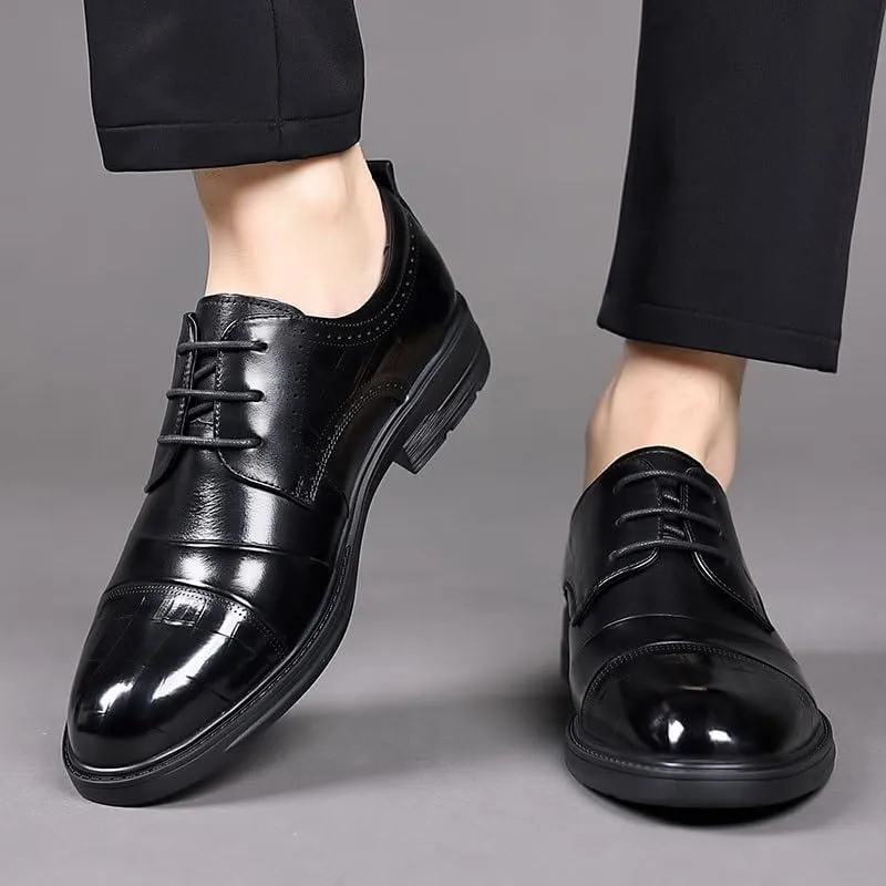 Modern Medallion Toe Oxford Dress Shoes Lightweight EVA Midsole Business Trips Wedding Ceremonies Slip-Resistant Sole