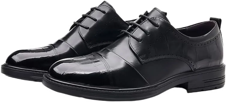 Modern Medallion Toe Oxford Dress Shoes Lightweight EVA Midsole Business Trips Wedding Ceremonies Slip-Resistant Sole
