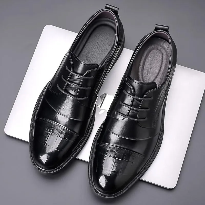 Modern Medallion Toe Oxford Dress Shoes Lightweight EVA Midsole Business Trips Wedding Ceremonies Slip-Resistant Sole