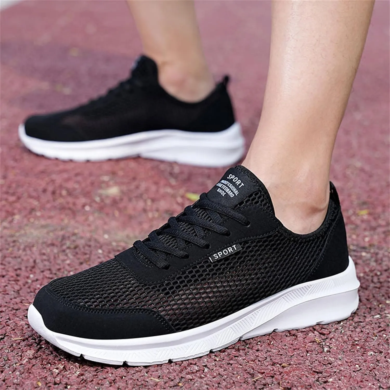 Non Slip Shoes for Men Lightweight Breathable Sneakers Comfortable Work Shoes Walking Shoes for Athletic Tennis Gym