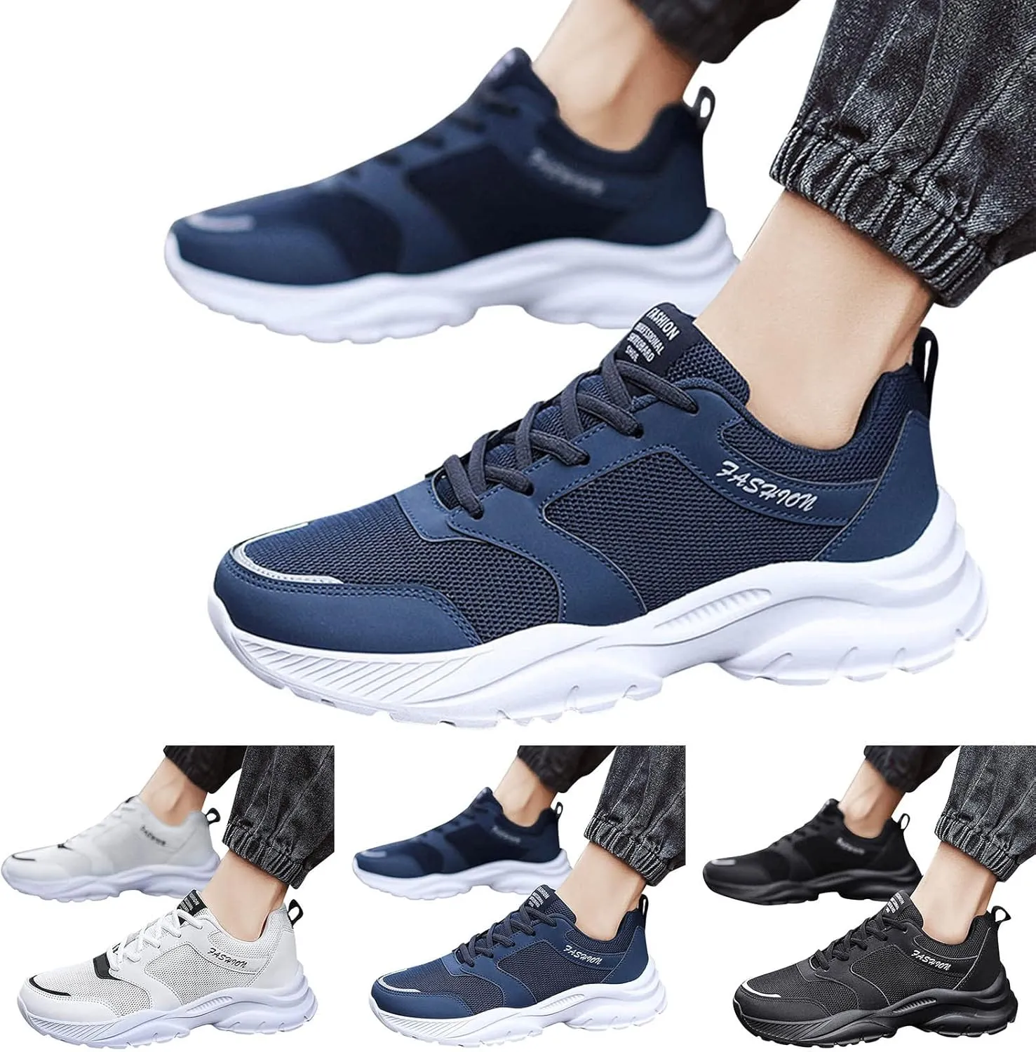 Non Slip Work Sport Shoes for Men Lightweight Sport Gym Jogging Walking Sneaker Lightweight Work Shoes for Men