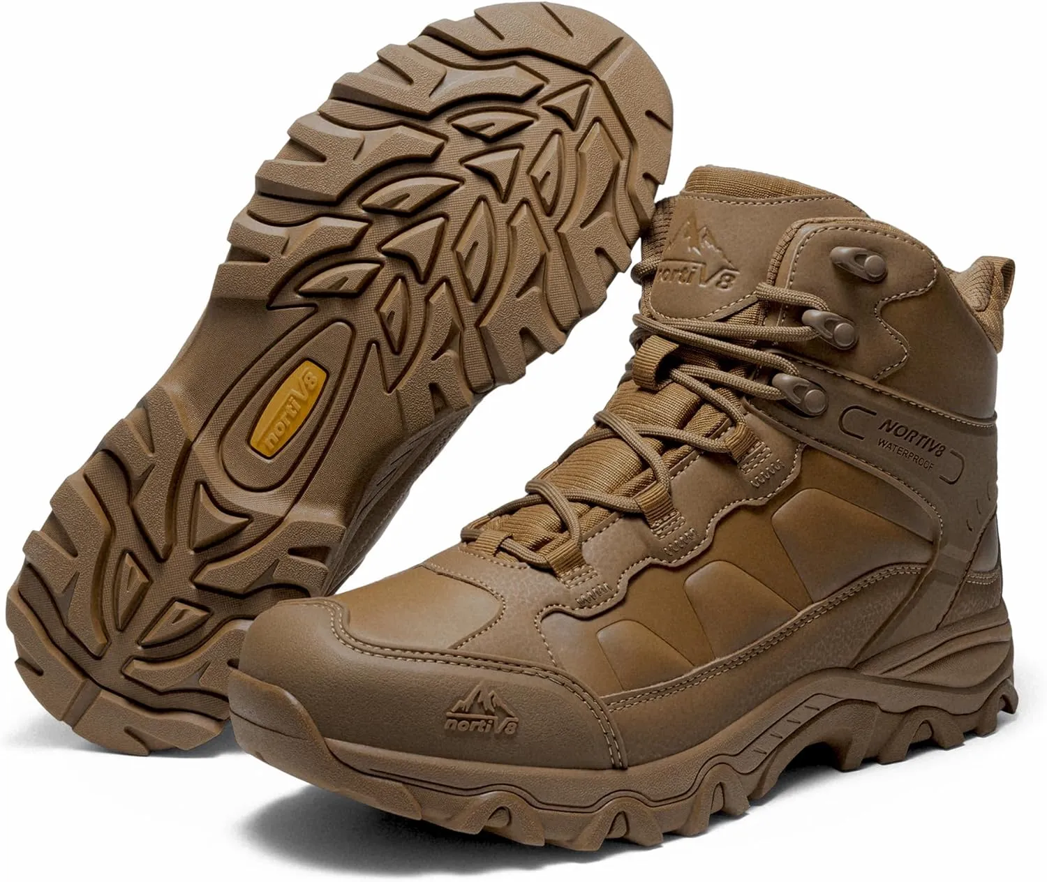 NORTIV 8 Men's Waterproof Hiking Boots Outdoor Mid Trekking Lightweight Mountaineering Shoes Paladin