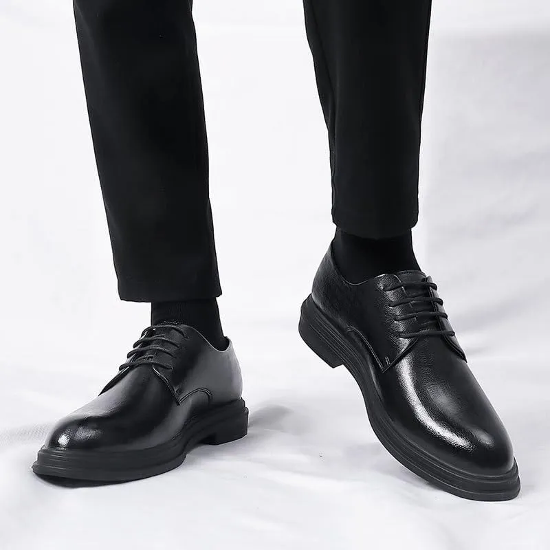 Premium Men’s Business Casual Oxford Shoes for Office Wear, Smooth Leather Dress Shoes with Breathable Lining for Professional Settings