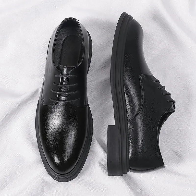 Premium Men’s Business Casual Oxford Shoes for Office Wear, Smooth Leather Dress Shoes with Breathable Lining for Professional Settings