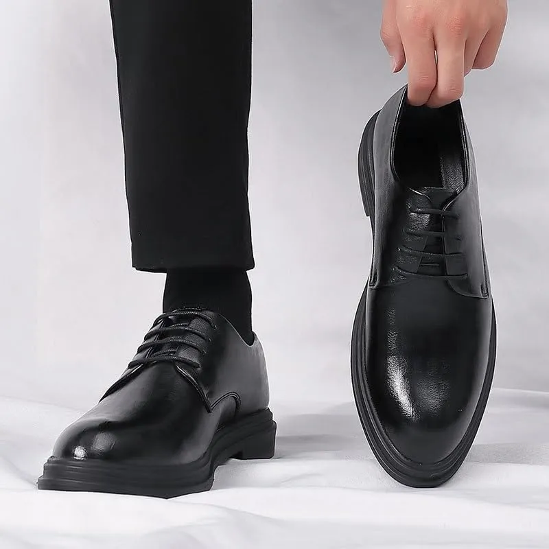 Premium Men’s Business Casual Oxford Shoes for Office Wear, Smooth Leather Dress Shoes with Breathable Lining for Professional Settings