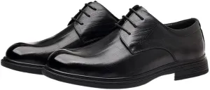 Premium Men's Cap Toe Derby Shoes Polished Business Attire Conference Meetings Wedding Party Non-Marking Rubber Sole