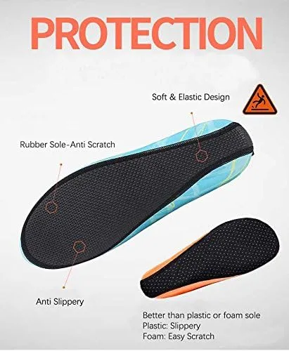 Quick-Dry Water Shoes, Barefoot Flexible Water Skin Shoes Aqua Socks for Beach, Swim, Diving, Snorkeling, Running, Surfing and Yoga Exercise