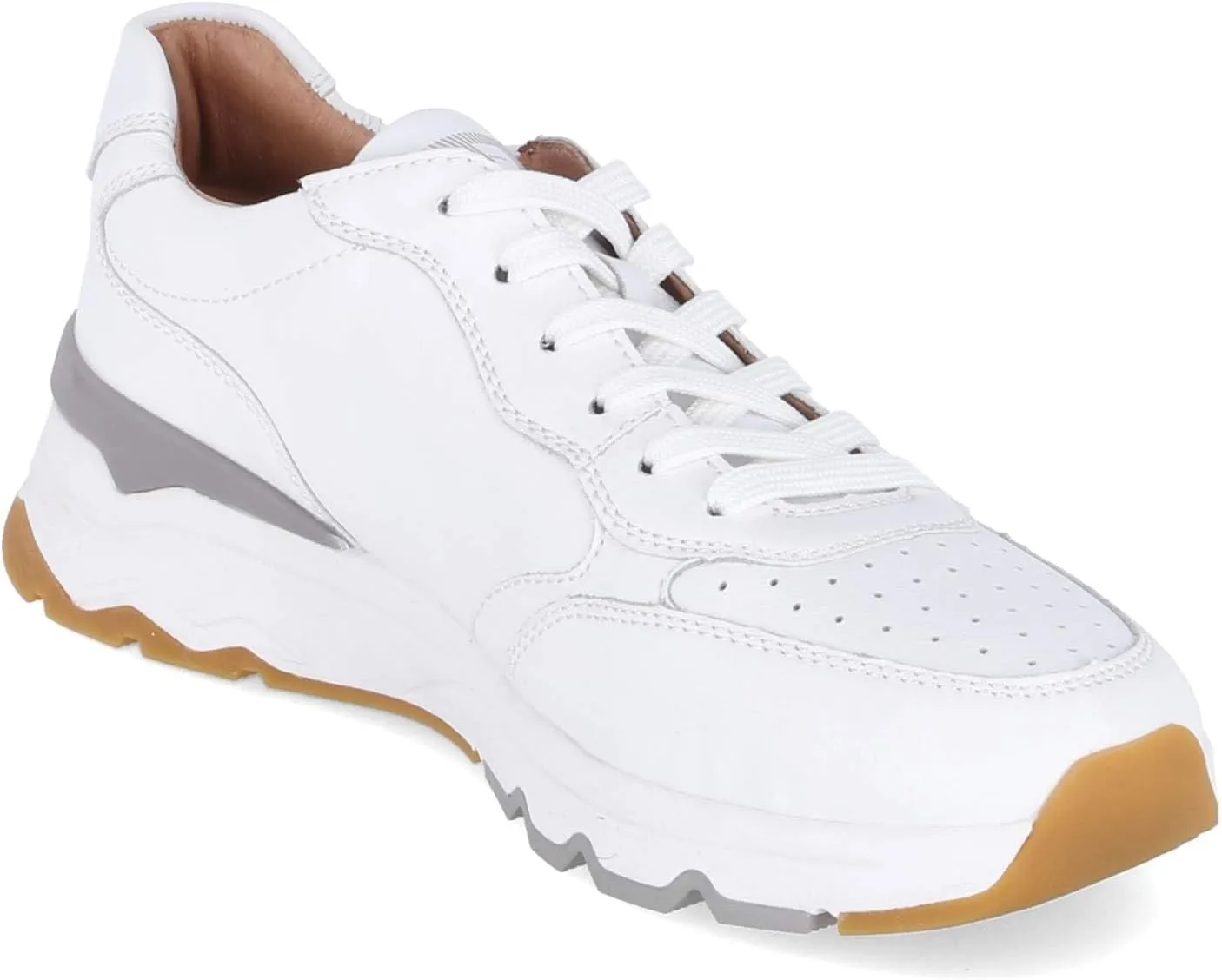Rieker Men's Smooth Leather Low Top Trainers White