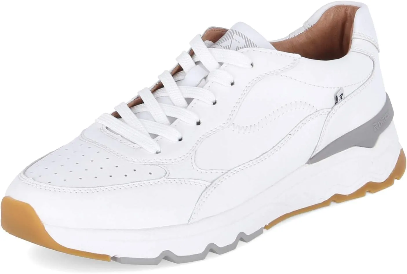 Rieker Men's Smooth Leather Low Top Trainers White