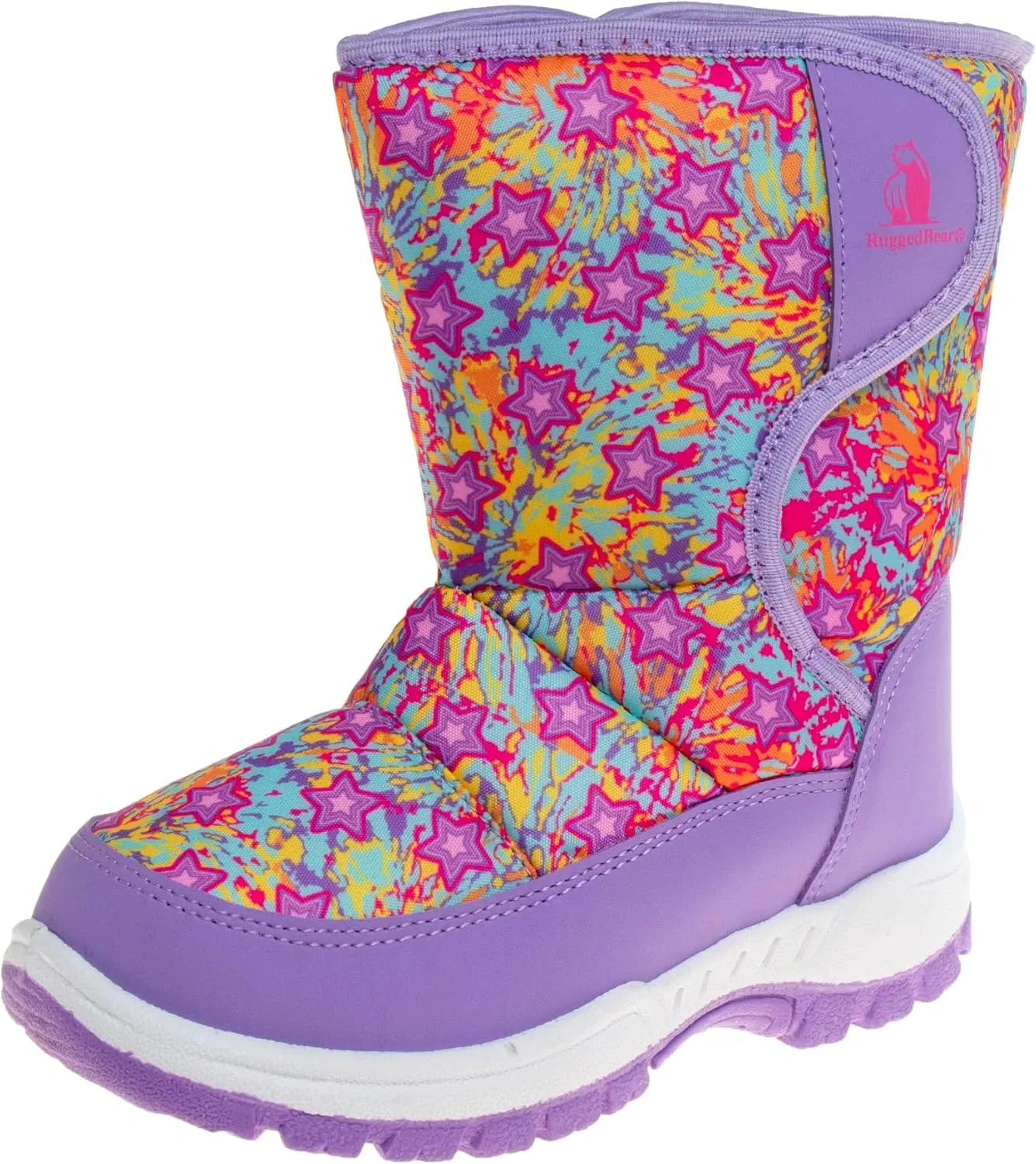 Rugged Bear Girls Snow Boot, Purple Multi, 10 Toddler