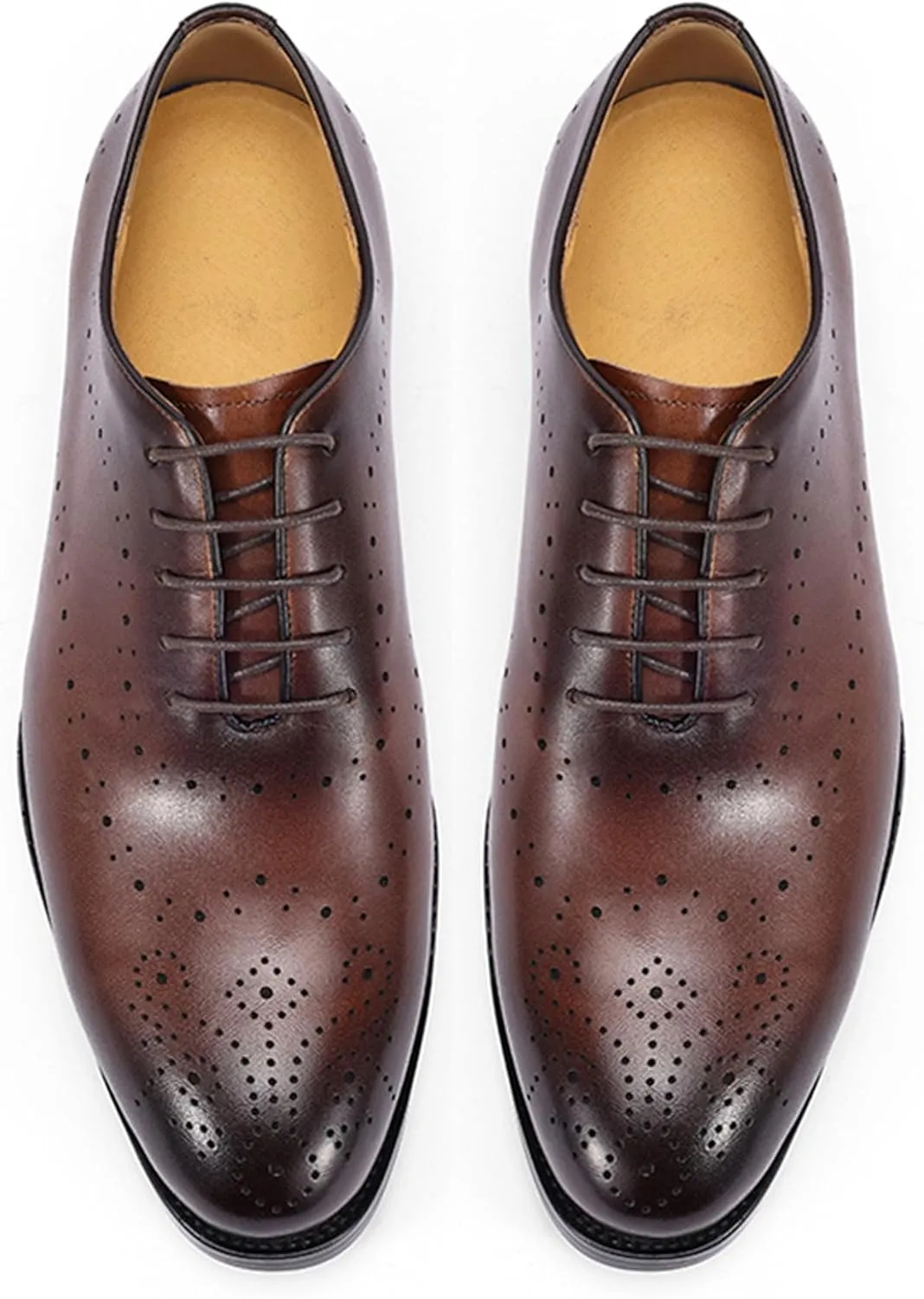 Santimon Men’s Formal Dress Oxfords Shoes - Genuine Leather Derby Shoes for Weddings, Business, Prom & Tuxedo -Fashion & Comfortable Wingtips Brogues Oxfords for Men