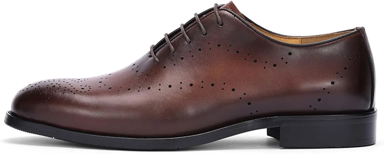 Santimon Men’s Formal Dress Oxfords Shoes - Genuine Leather Derby Shoes for Weddings, Business, Prom & Tuxedo -Fashion & Comfortable Wingtips Brogues Oxfords for Men