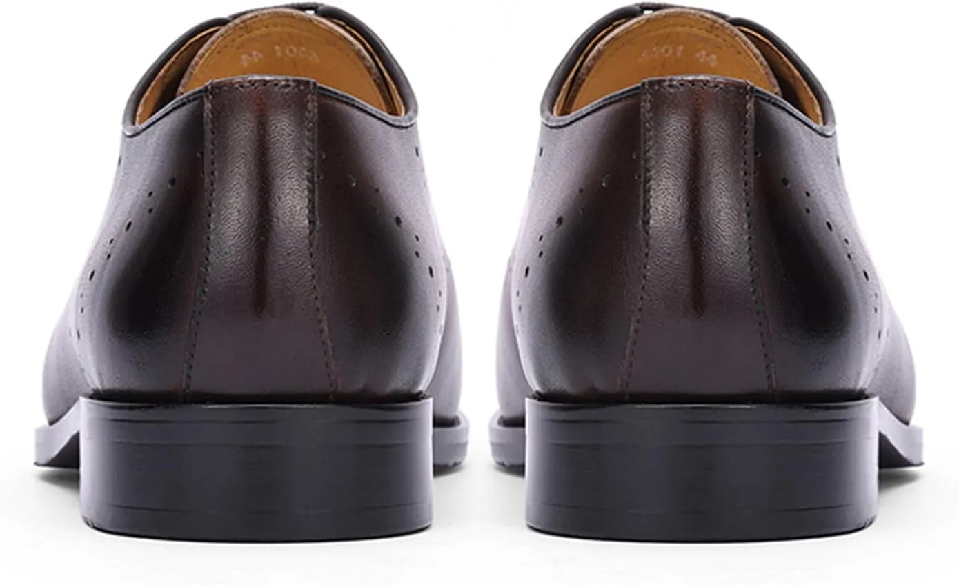 Santimon Men’s Formal Dress Oxfords Shoes - Genuine Leather Derby Shoes for Weddings, Business, Prom & Tuxedo -Fashion & Comfortable Wingtips Brogues Oxfords for Men