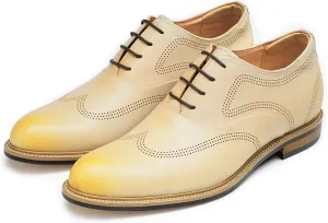 Santimon Men’s Genuine Leather Oxford Shoes - Lightweight Formal Dress Derby Shoes for Weddings, Business, Prom & Tuxedo - Modern Fashion & Comfortable Design