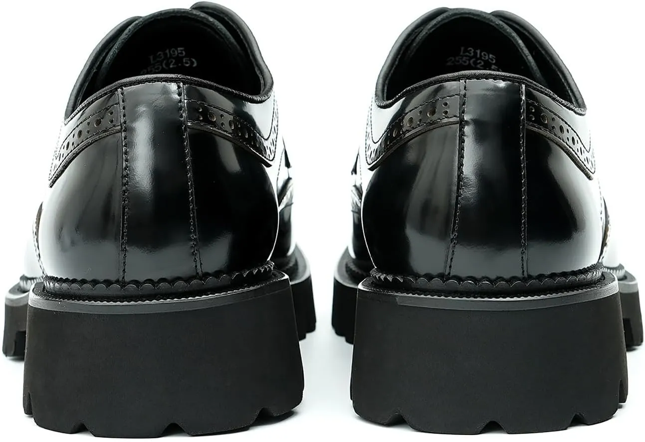 Santimon Men's Oxfords Formal Dress Derby Fashion Prom Wingtip Brogue Patent Leather Shoes Wedding Tuxedo Business Causal Shoes for Men