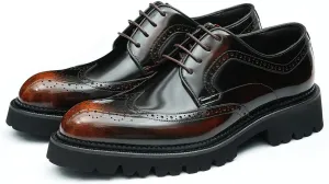 Santimon Men's Oxfords Formal Dress Derby Fashion Prom Wingtip Brogue Patent Leather Shoes Wedding Tuxedo Business Causal Shoes for Men