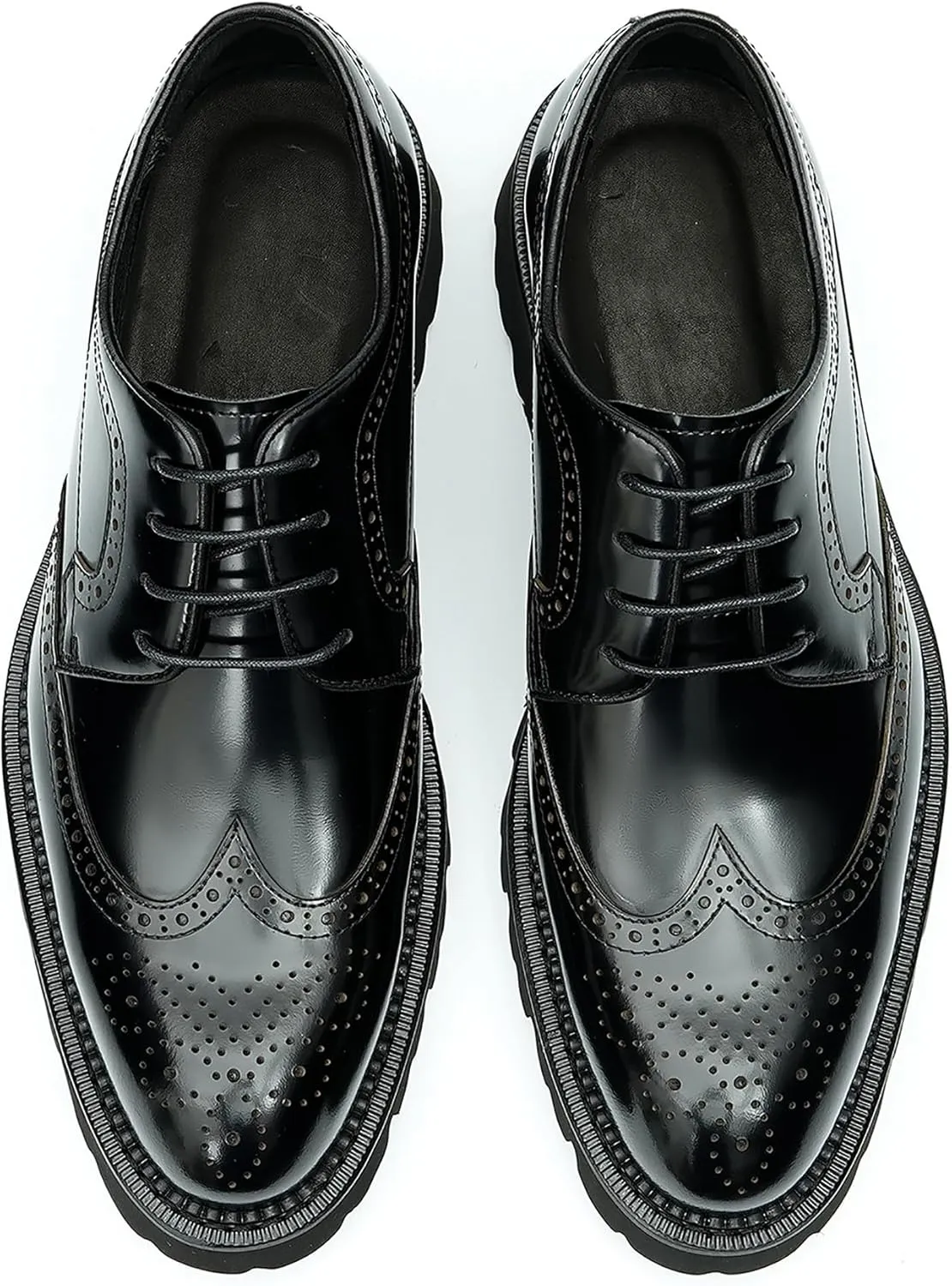 Santimon Men's Oxfords Formal Dress Derby Fashion Prom Wingtip Brogue Patent Leather Shoes Wedding Tuxedo Business Causal Shoes for Men