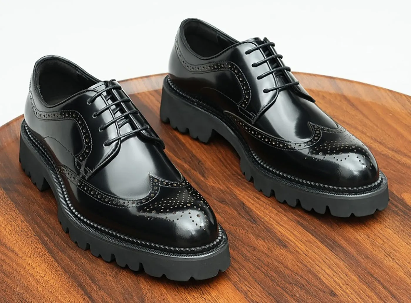 Santimon Men's Oxfords Formal Dress Derby Fashion Prom Wingtip Brogue Patent Leather Shoes Wedding Tuxedo Business Causal Shoes for Men