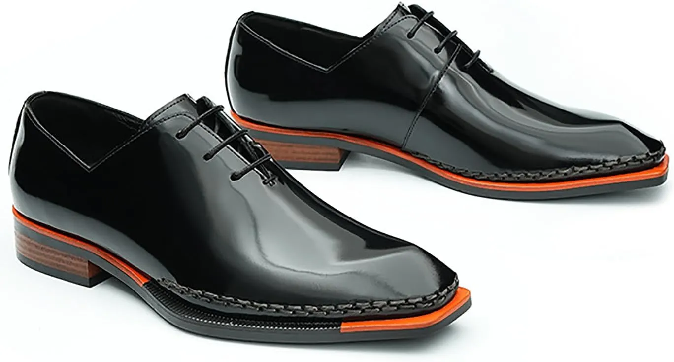 Santimon Men's Oxfords Formal Dress Leather Derby Fashion Business Wedding Prom Tuxedo Casual Whole Cut Oxford Walking Shoes for Men