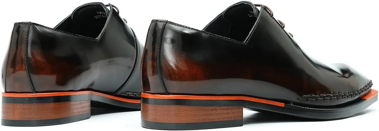 Santimon Men's Oxfords Formal Dress Leather Derby Fashion Business Wedding Prom Tuxedo Casual Whole Cut Oxford Walking Shoes for Men