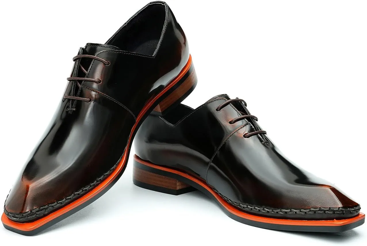 Santimon Men's Oxfords Formal Dress Leather Derby Fashion Business Wedding Prom Tuxedo Casual Whole Cut Oxford Walking Shoes for Men