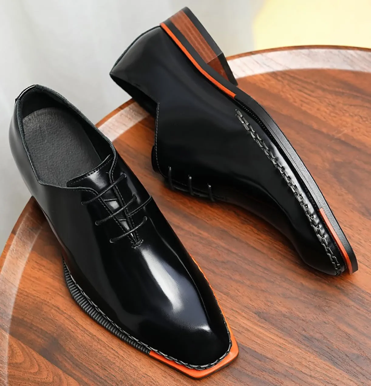 Santimon Men's Oxfords Formal Dress Leather Derby Fashion Business Wedding Prom Tuxedo Casual Whole Cut Oxford Walking Shoes for Men