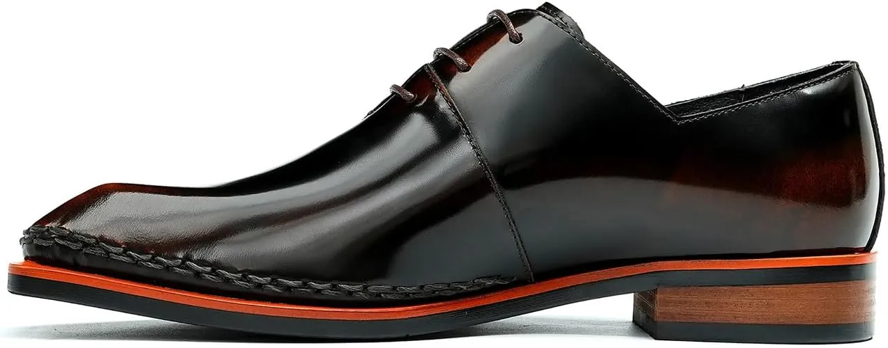 Santimon Men's Oxfords Formal Dress Leather Derby Fashion Business Wedding Prom Tuxedo Casual Whole Cut Oxford Walking Shoes for Men