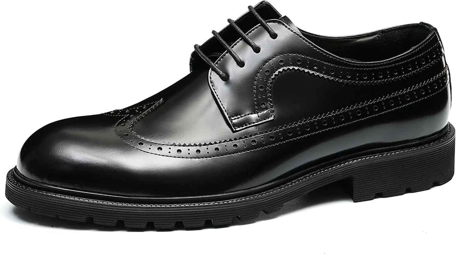 Santimon Mens Oxfords Formal Dress Shoes Genuine Leather Wingtips Brogues Derby Prom Business Casual Wedding Tuxedo Fashion Comfortable Shoes for Men
