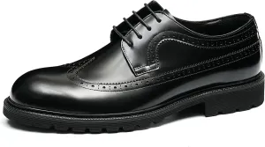 Santimon Mens Oxfords Formal Dress Shoes Genuine Leather Wingtips Brogues Derby Prom Business Casual Wedding Tuxedo Fashion Comfortable Shoes for Men