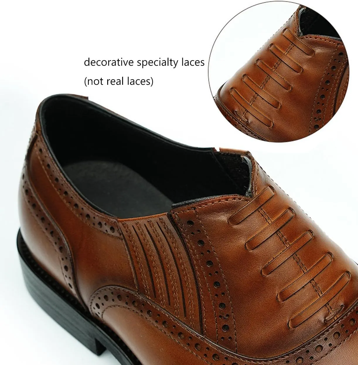 Santimon Men's Oxfords Formal Dress Slip On Derby Business Prom Wingtip Brouges Shoes Tuxedo Wedding Casual Leather Shoes for Men