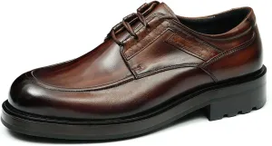 Santimon Mens Oxfords Shoes Formal Dress Derby Genunie Leather Plain Toe Modern Suit Shoes Men's Fashion Lightweight Prom Wedding Tuxedo Business Causal Comfortable Shoes