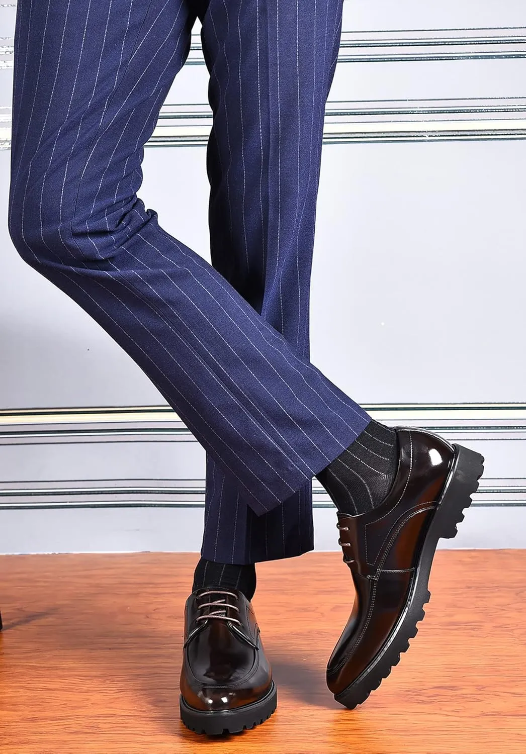 Santimon Men's Wingtip Oxfords Formal Dress Leather Derby Business Prom Wedding Fashion Casual Walking Shoes for Men