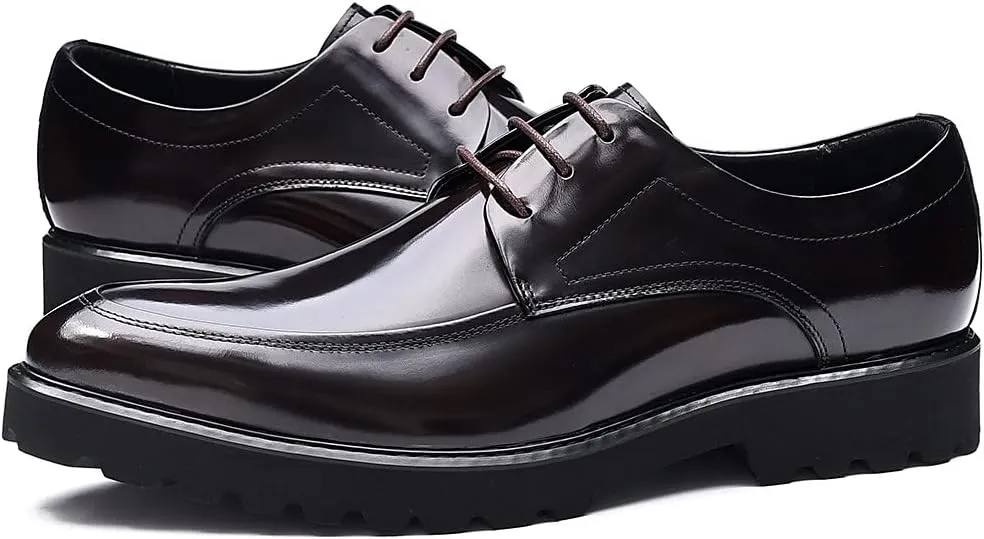 Santimon Men's Wingtip Oxfords Formal Dress Leather Derby Business Prom Wedding Fashion Casual Walking Shoes for Men