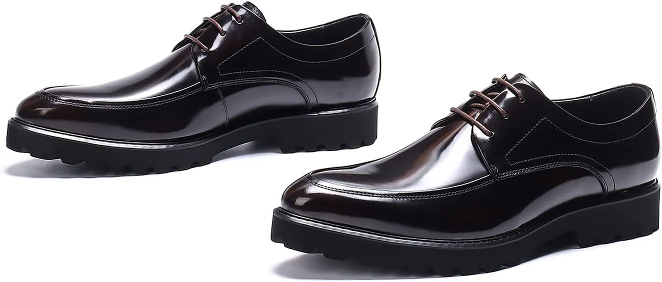 Santimon Men's Wingtip Oxfords Formal Dress Leather Derby Business Prom Wedding Fashion Casual Walking Shoes for Men