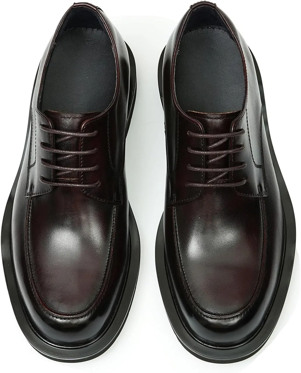 Santimon Oxfords for Men Formal Dress Suit Shoes Genunie Leather Plain Toe Modern Prom Derby Mens Fashion Tuxedo Wedding Dress Business Causal Lightweight Comfortable Shoes
