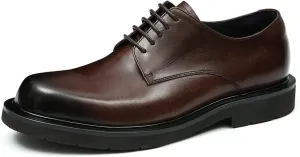 Santimon Oxfords Shoes for Men Formal Dress Derby Genunie Leather Plain Toe Modern Suit Shoes Men's Fashion Lightweight Prom Wedding Tuxedo Business Causal Comfortable Shoes
