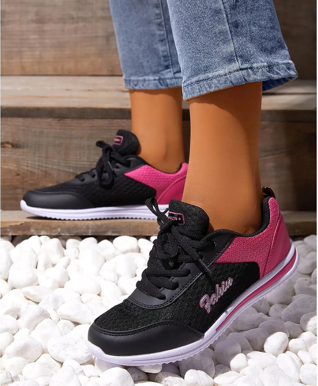 SBGMoSJ Chunky Sneakers for Women Trendy Zapato Antiderrapante para Mujer Casual Shoes for Women 2023 Trendy White Sneakers Slip Ons for Women Platform Zapatos para Embarazadas Comodos