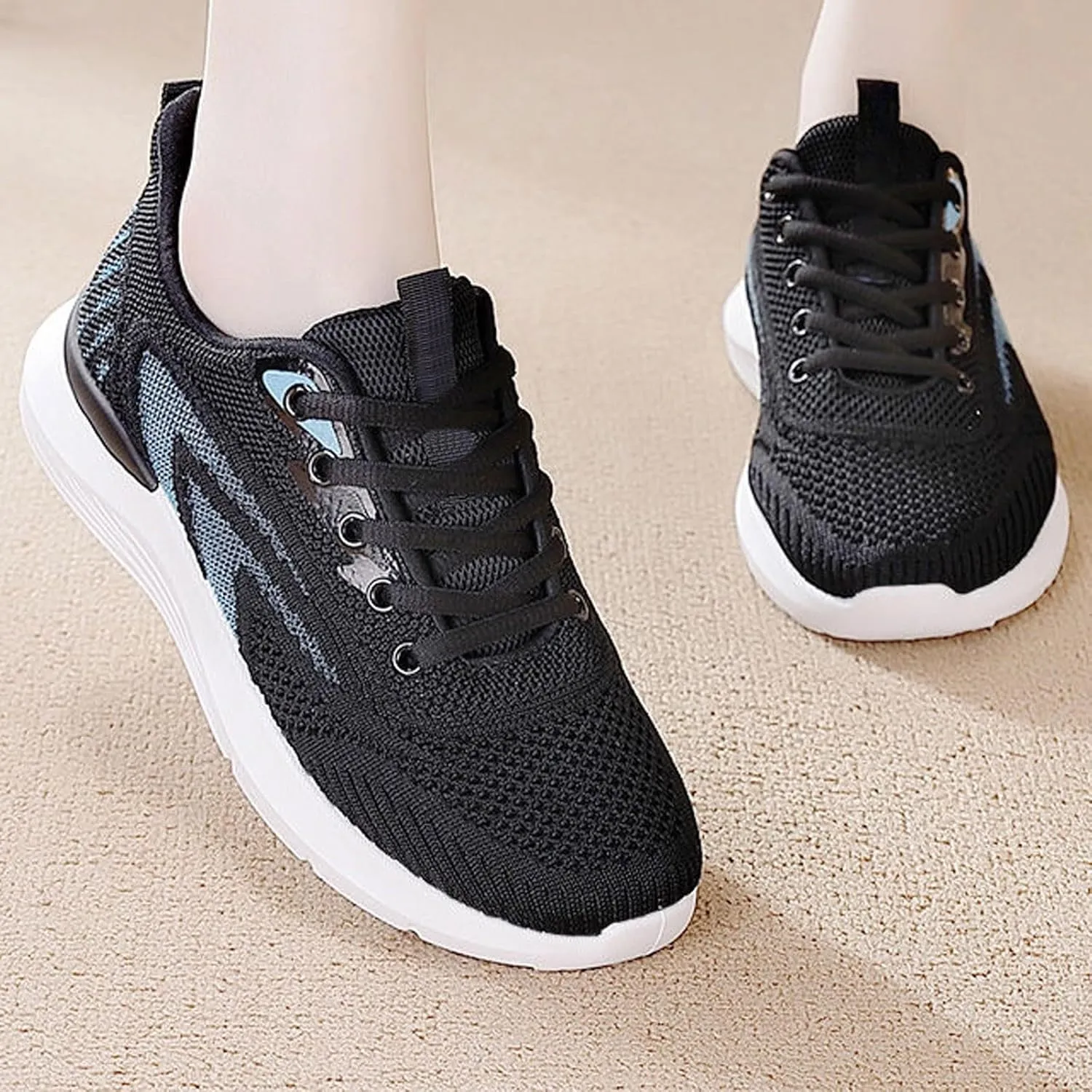 SBGMoSJ Womens Casual Sneakers Slip On Walking Shoes for Women Black Dress Gym Shoes Women White Slip On Sneakers for Women Size 9 Walking Shoes for Plantar Fasciitis Women