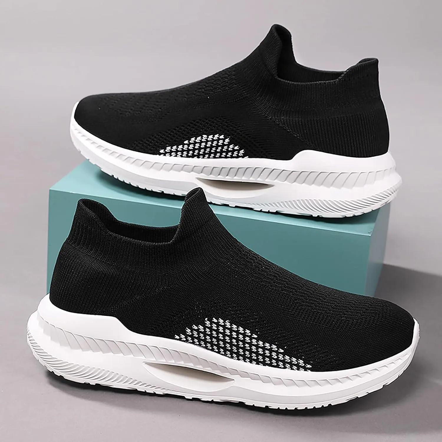 Sneakers for Women Slip Ons Slip On Shoes Women Comfortable Open Back Womens Black Athletic Shoes Size 8 Running Shoes for Women Wide Feet Tenis Antideslizante para Mujer De Cocina