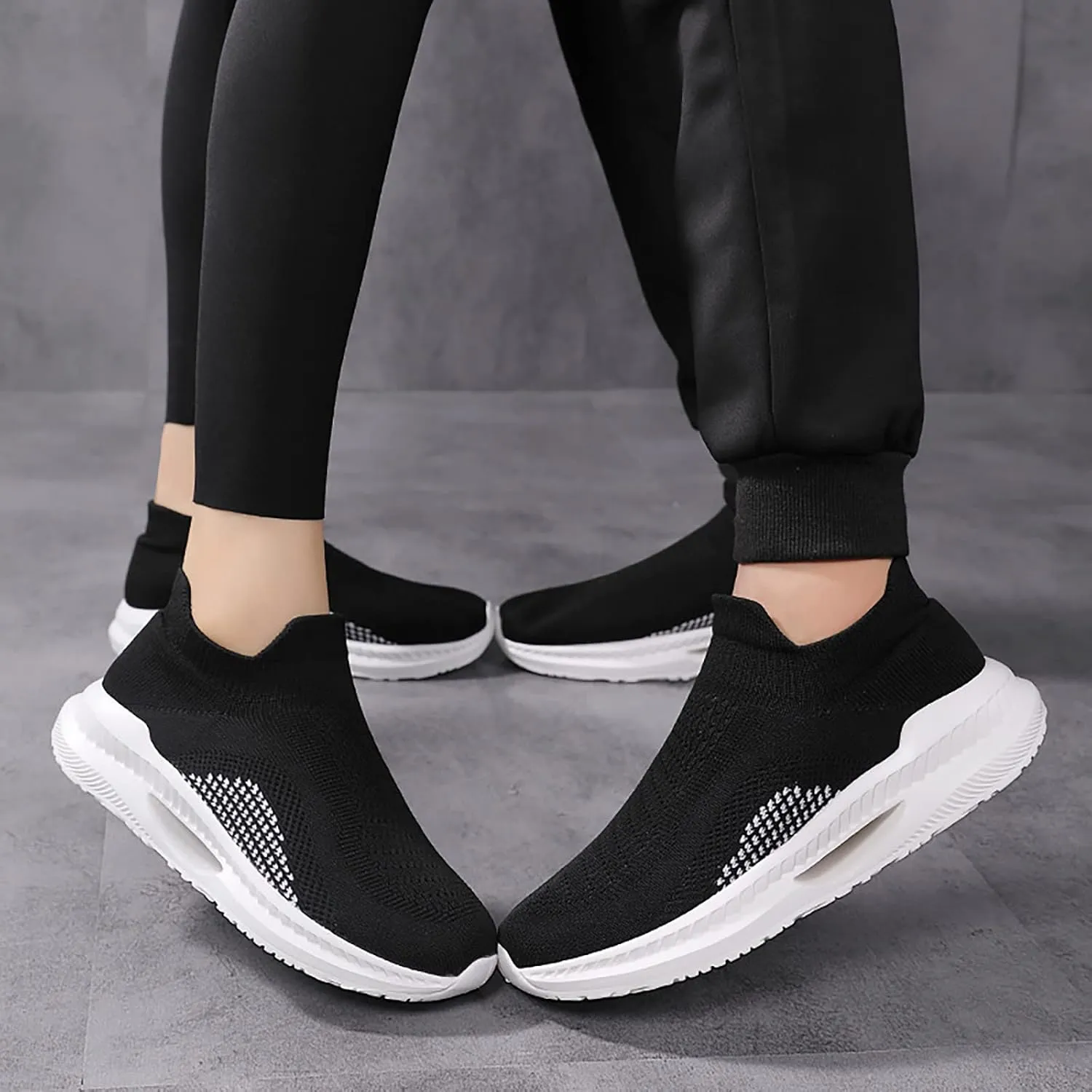 Sneakers for Women Slip Ons Slip On Shoes Women Comfortable Open Back Womens Black Athletic Shoes Size 8 Running Shoes for Women Wide Feet Tenis Antideslizante para Mujer De Cocina