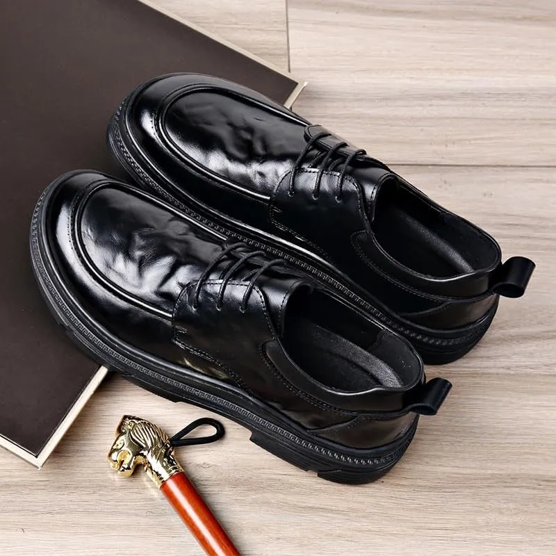 Sophisticated Men’s Leather Oxford Business Shoes for Corporate Dress Code, Classic Lace-Up Design Formal Shoes for Wedding Ceremonies