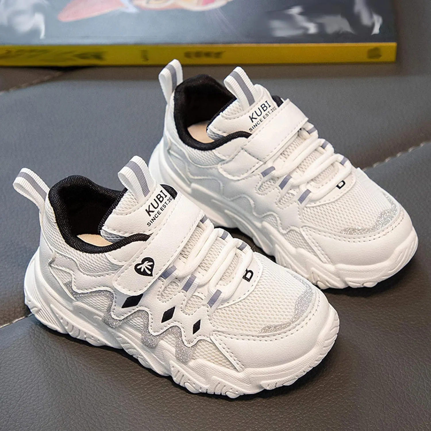 Toddler Kids Grip Sneaker Boys Girls High Top Skateboarding Light Flexible Anti Slip Sole Mesh Walking Shoes