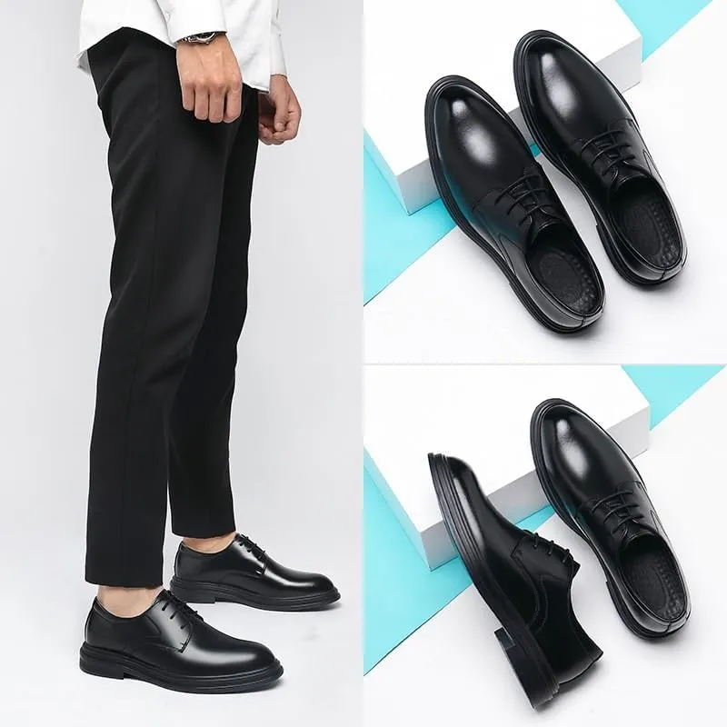 Versatile Men’s Classic Oxford Shoes for Professional Office Wear, Polished Leather Formal Dress Shoes Comfortable for Business Casual Events