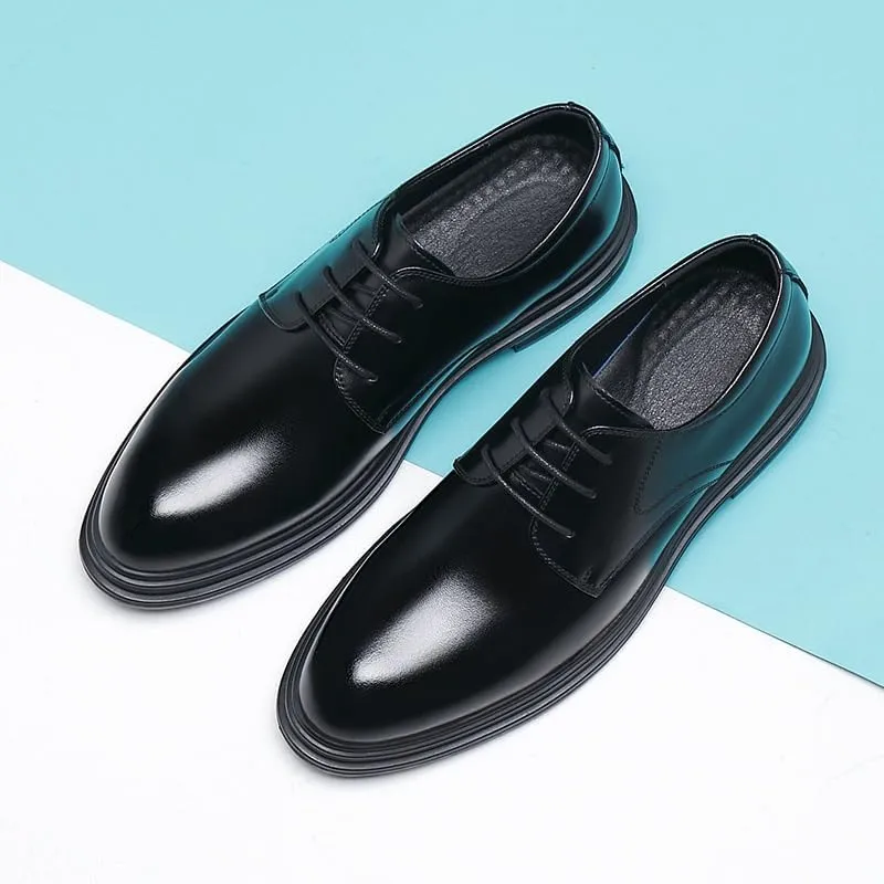 Versatile Men’s Classic Oxford Shoes for Professional Office Wear, Polished Leather Formal Dress Shoes Comfortable for Business Casual Events